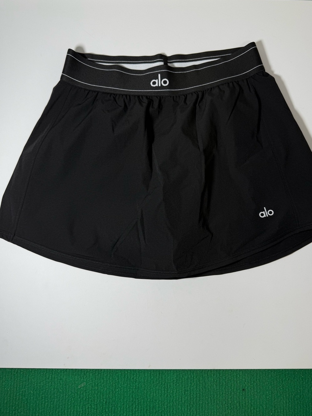 ALO Yoga Black Circle Skirt with Branded Waistband